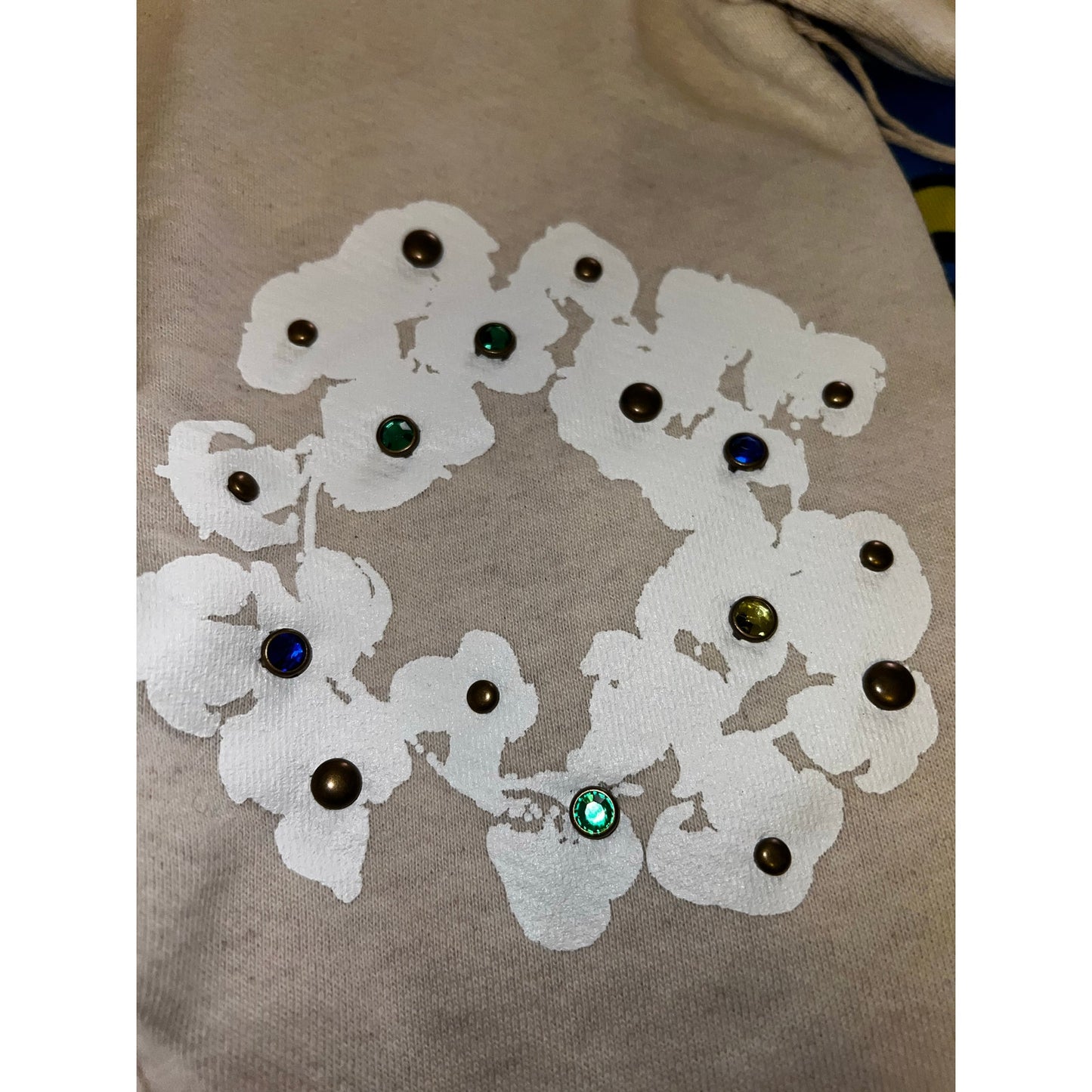 Denim Tears Rhinestone Cotton Wreath Zip Hoodie