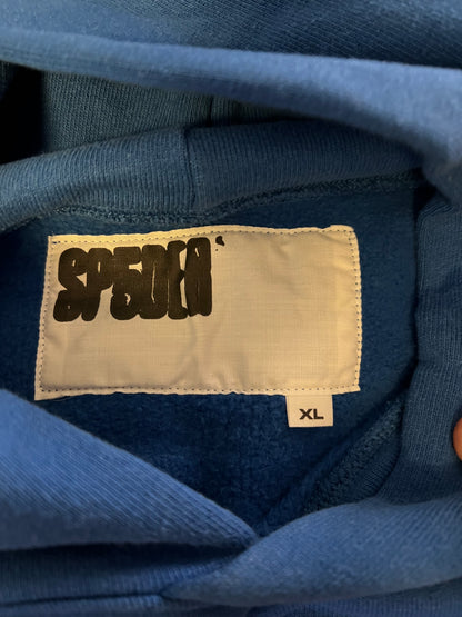 Sp5der Angel Number Hoodie Blue