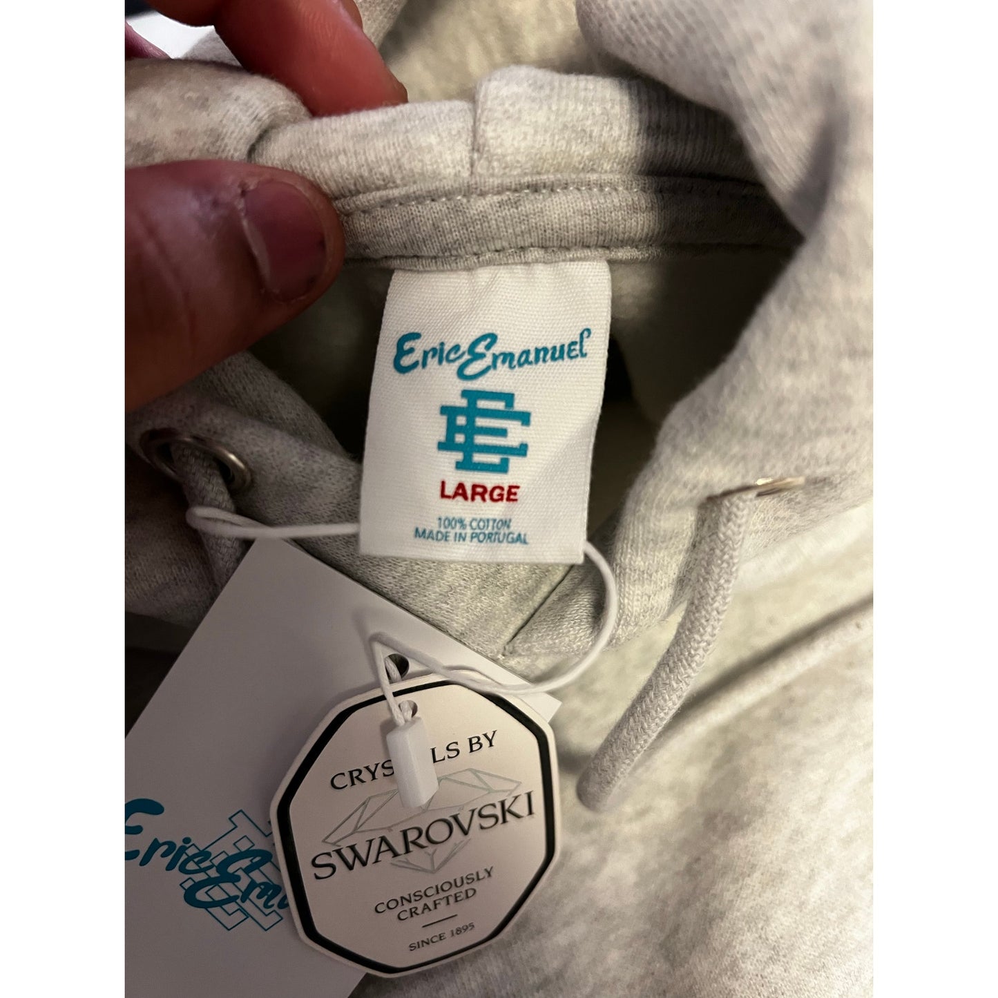 Eric Emanuel EE Swarovski Hoodie Grey