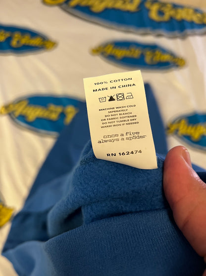 Sp5der Angel Number Hoodie Blue