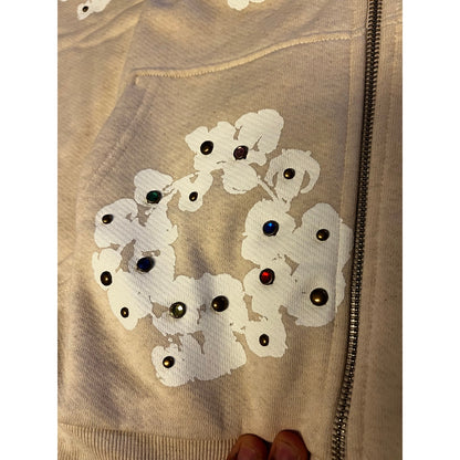 Denim Tears Rhinestone Cotton Wreath Zip Hoodie