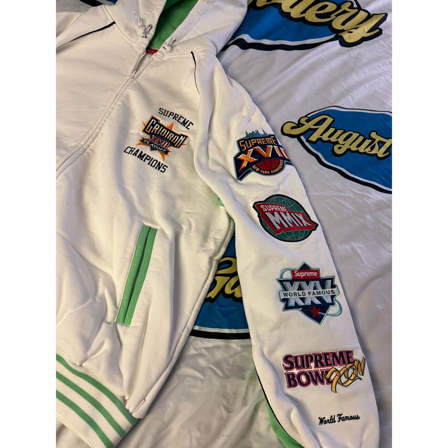Supreme Playoffs Zip Up Hooded Sweatshirt