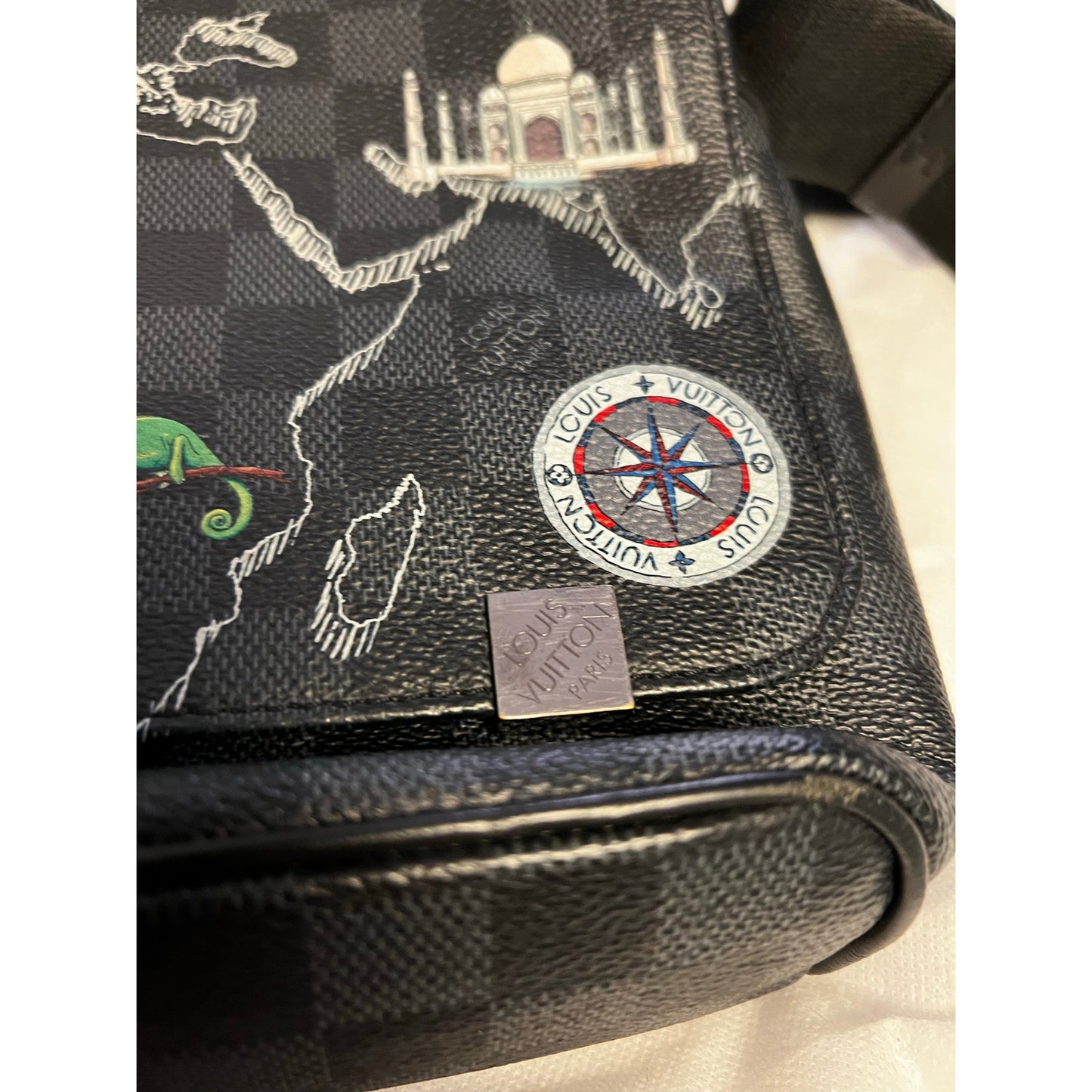 Louis Vuitton District NM Messenger Bag Limited Edition Renaissance Map Damier Graphite PM